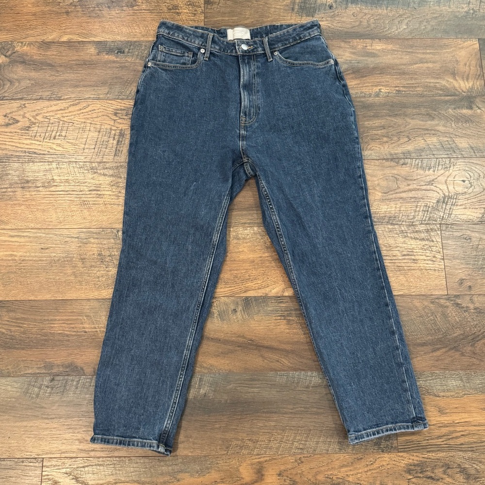 Everlane The Curvy Cheeky Crop‎ Blue Jean Organic Cotton Women’s 31 High Rise
